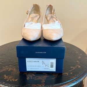 Cole Haan blush pink suede sling back